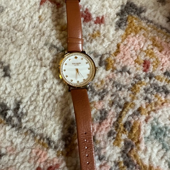 Kate Spade Monterey Mother of Pearl Dial Brown Leather Band Ladies Watch KSW1050 - Picture 4 of 8